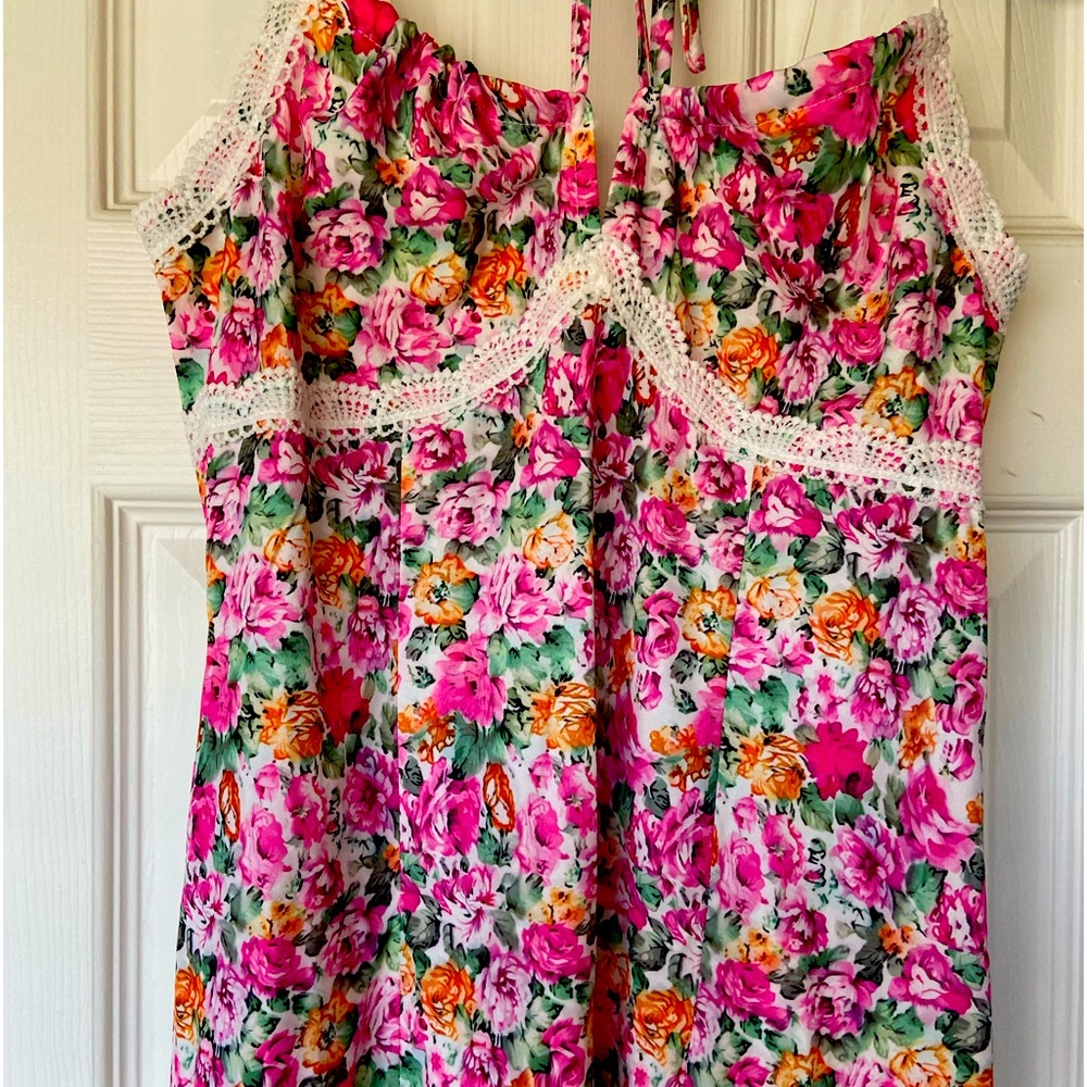 Pink floral dress